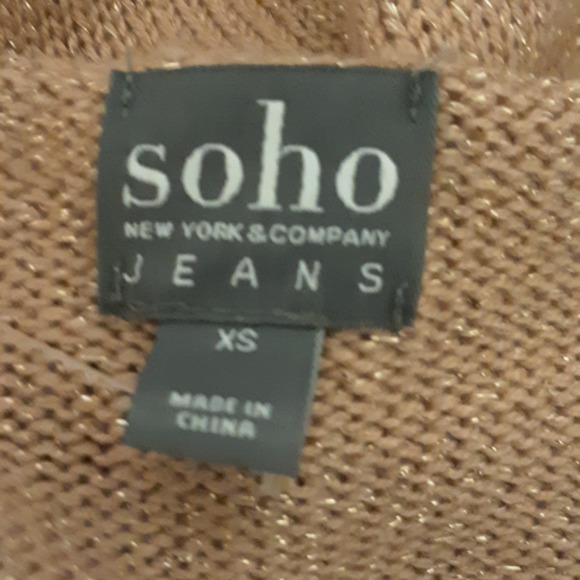 Soho Jeans Peach Metallic Rhinestone Knit … - Picture 7 of 8